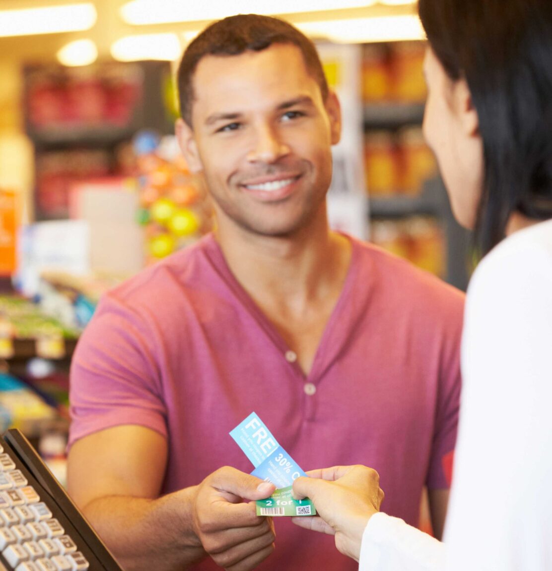 Man receiving receipt